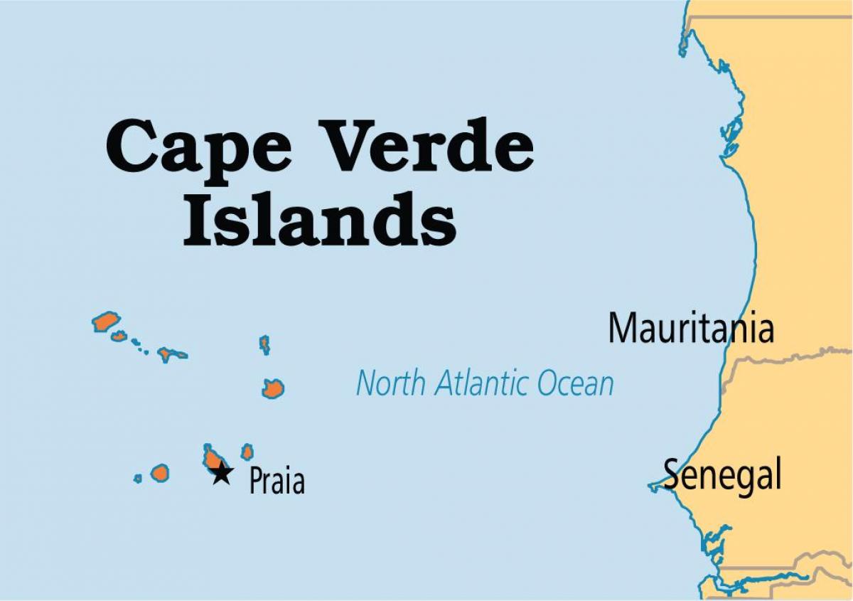 kaart van die kaart wys-Kaap Verde-eilande