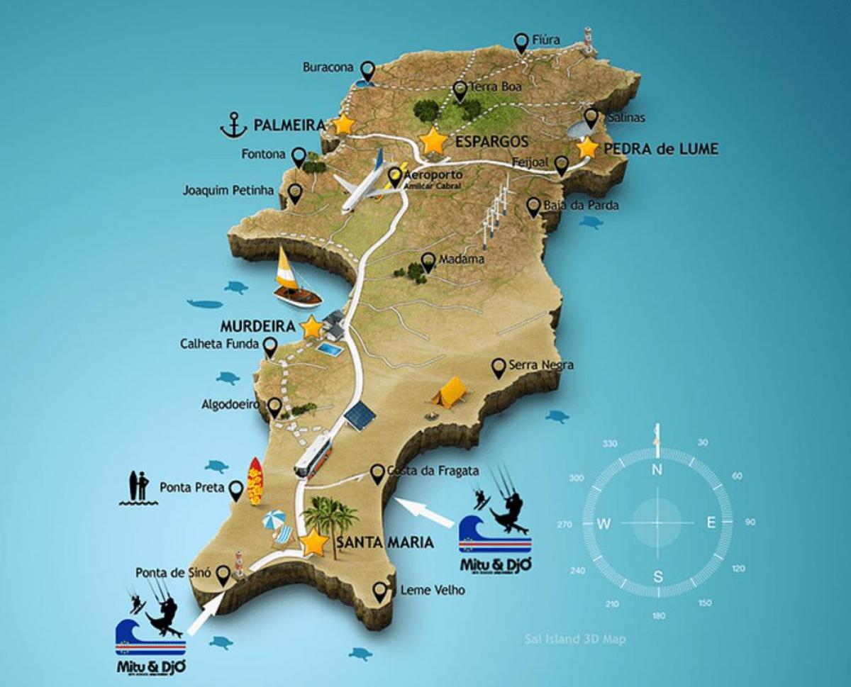 kaart van santa maria-Kaap Verde