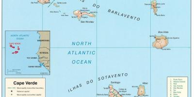 Kaart wat die Kaap Verde