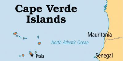 Kaart van die kaart wys-Kaap Verde-eilande